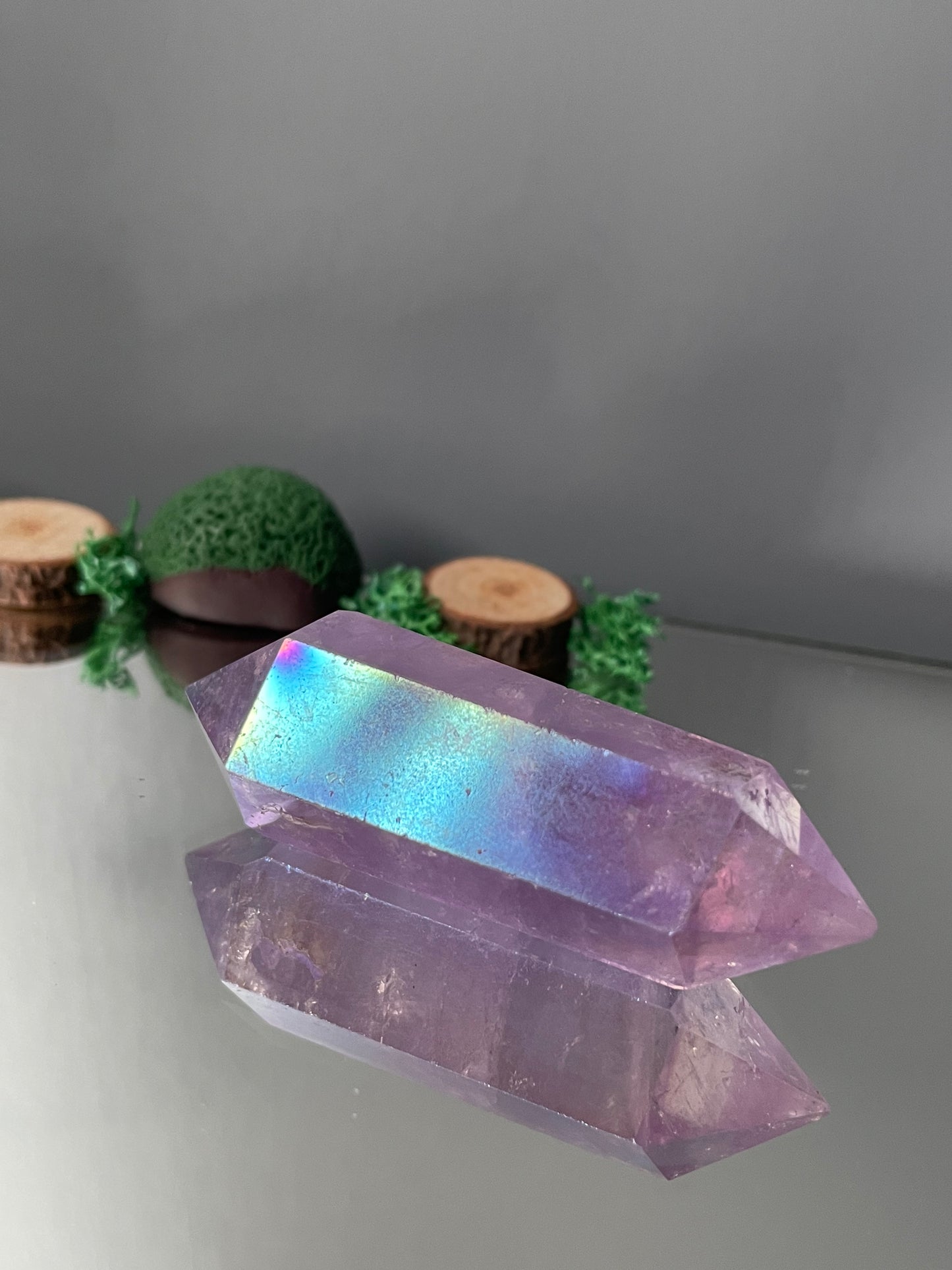 Amethyst Aura Gemstone Crystal Double Terminated Point - Small (3)