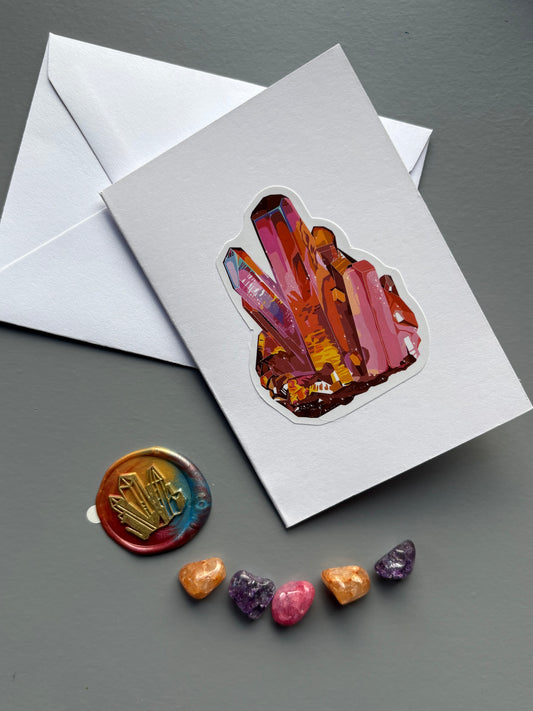 Crystal Card & Mini Crystal Tumbled Stone Gift Set (2)