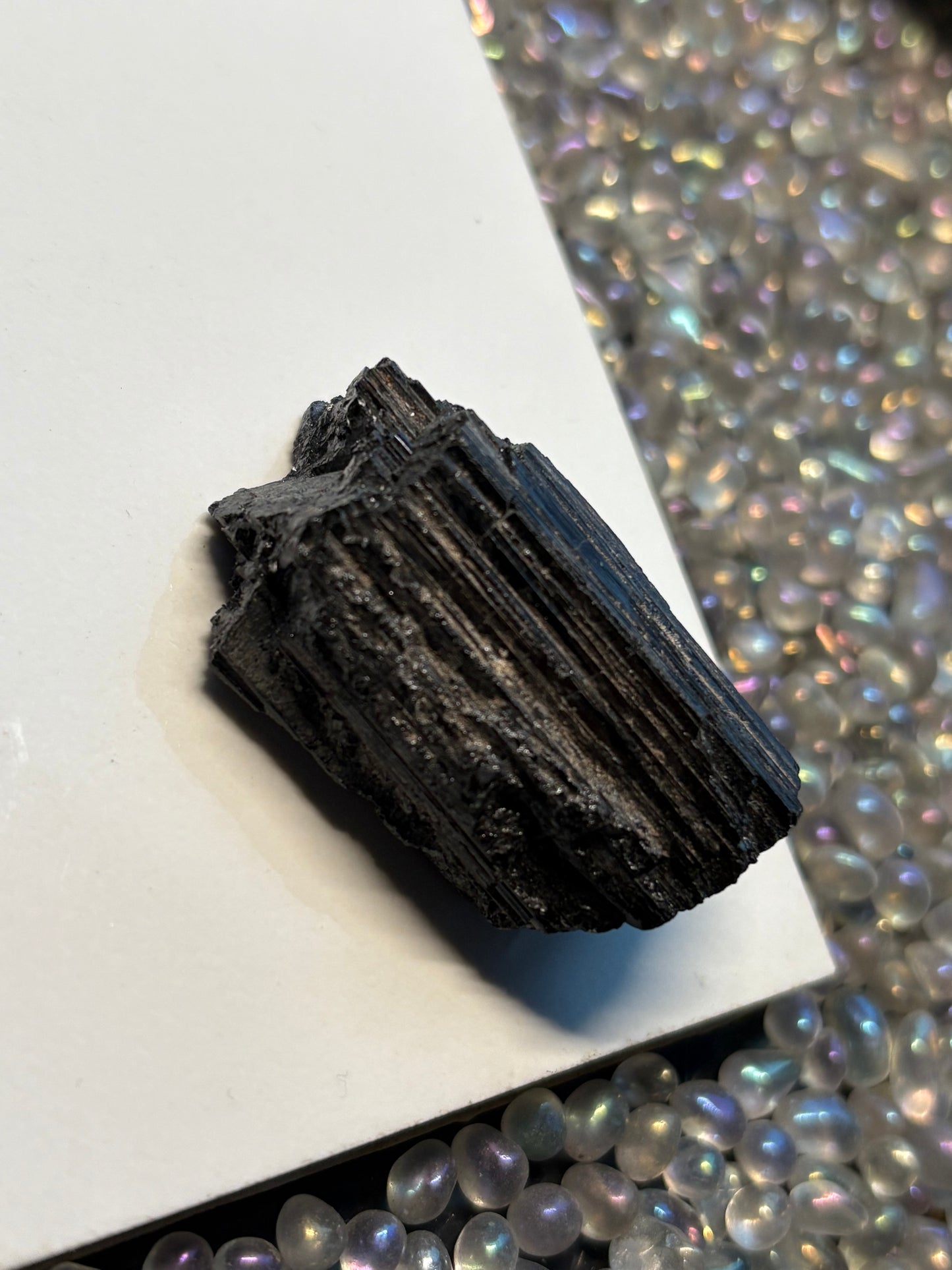 Black Tourmaline Rough Gemstone Crystal Specimen (A)