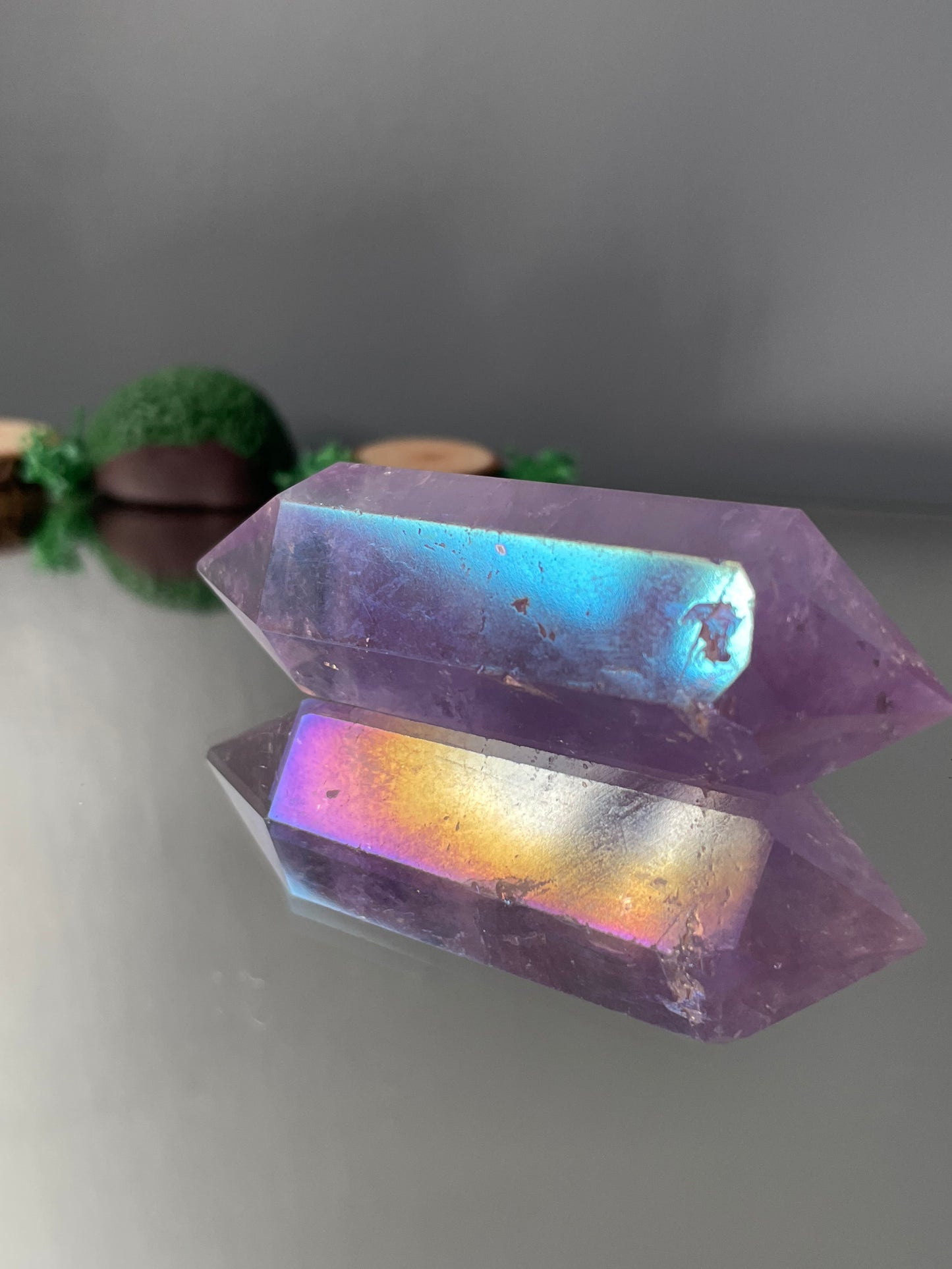 Amethyst Aura Gemstone Crystal Double Terminated Point - Small (3)