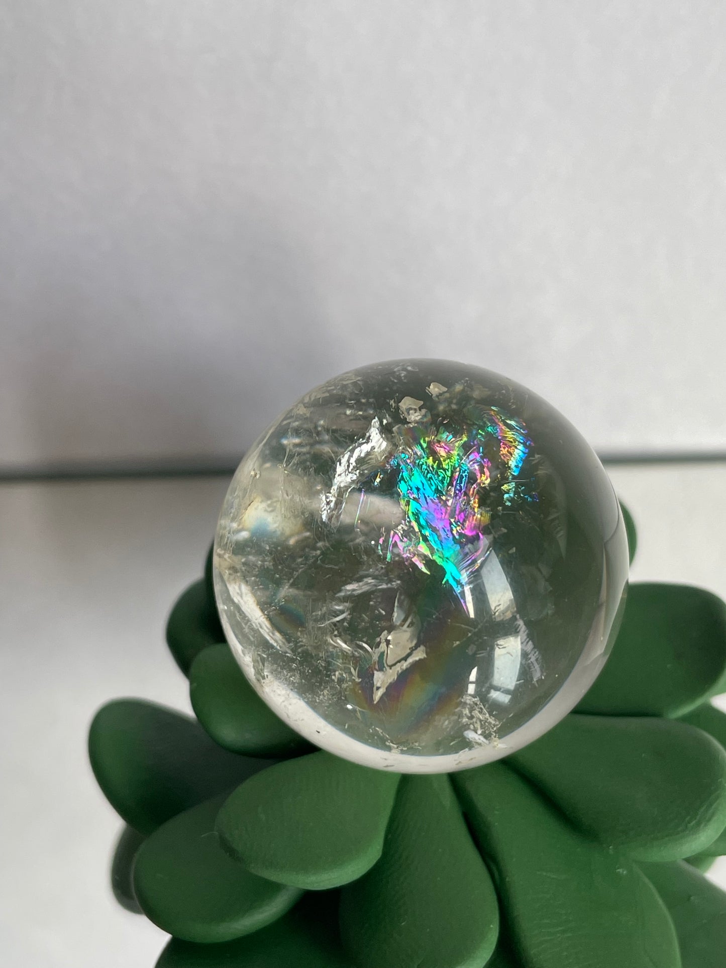 Rainbow Light Smoky Quartz Sphere Gemstone Crystal - M