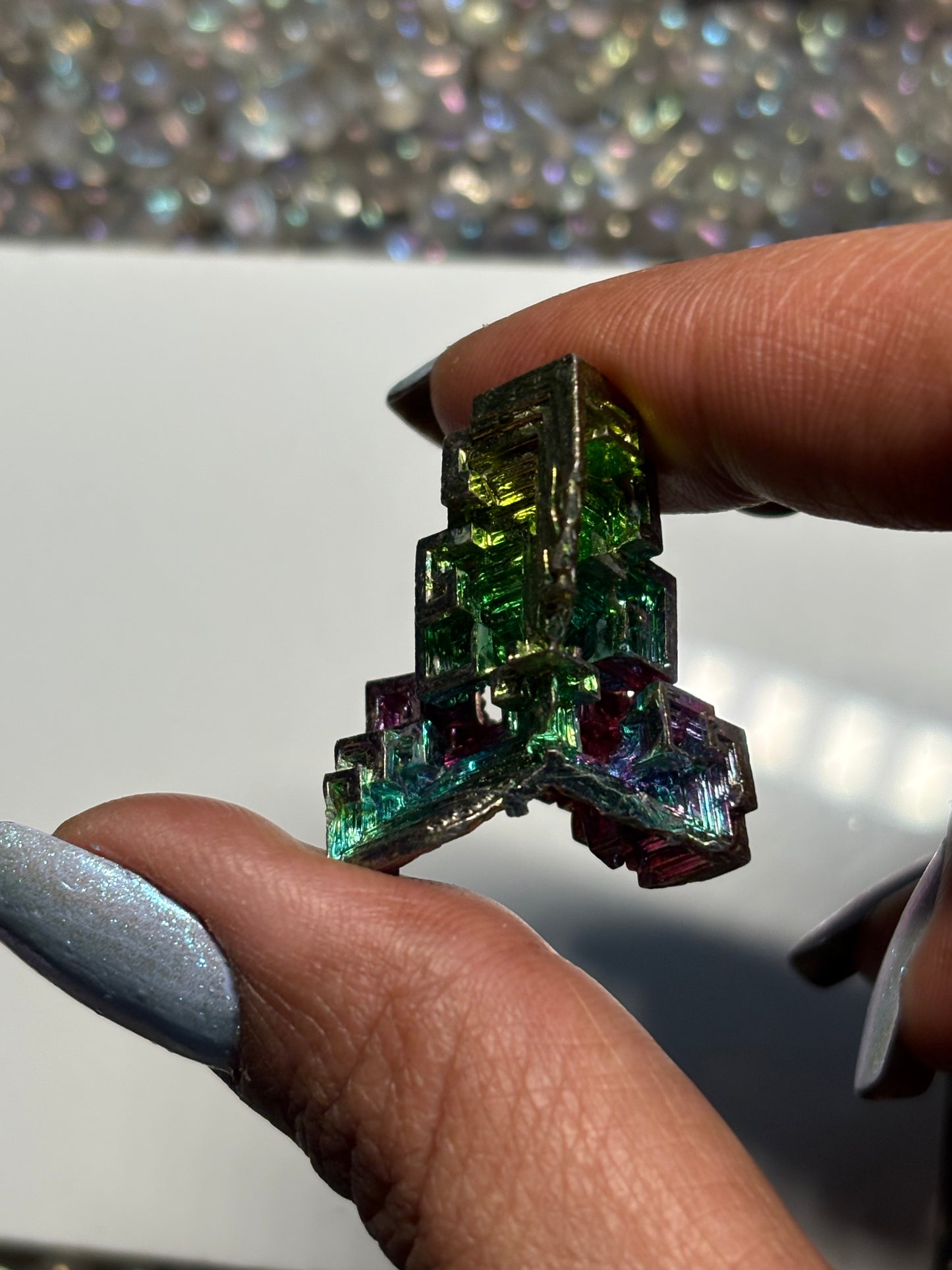 Rainbow Bismuth Crystal Specimen Metal Art S (5)