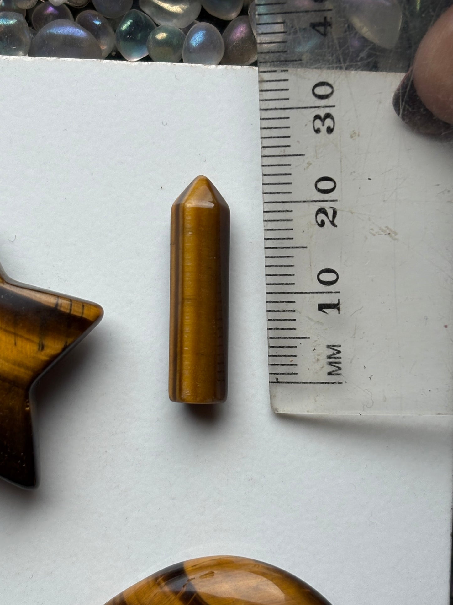 Brown Tigers Eye Gemstone Crystal Set - Mini Point Star & Moon