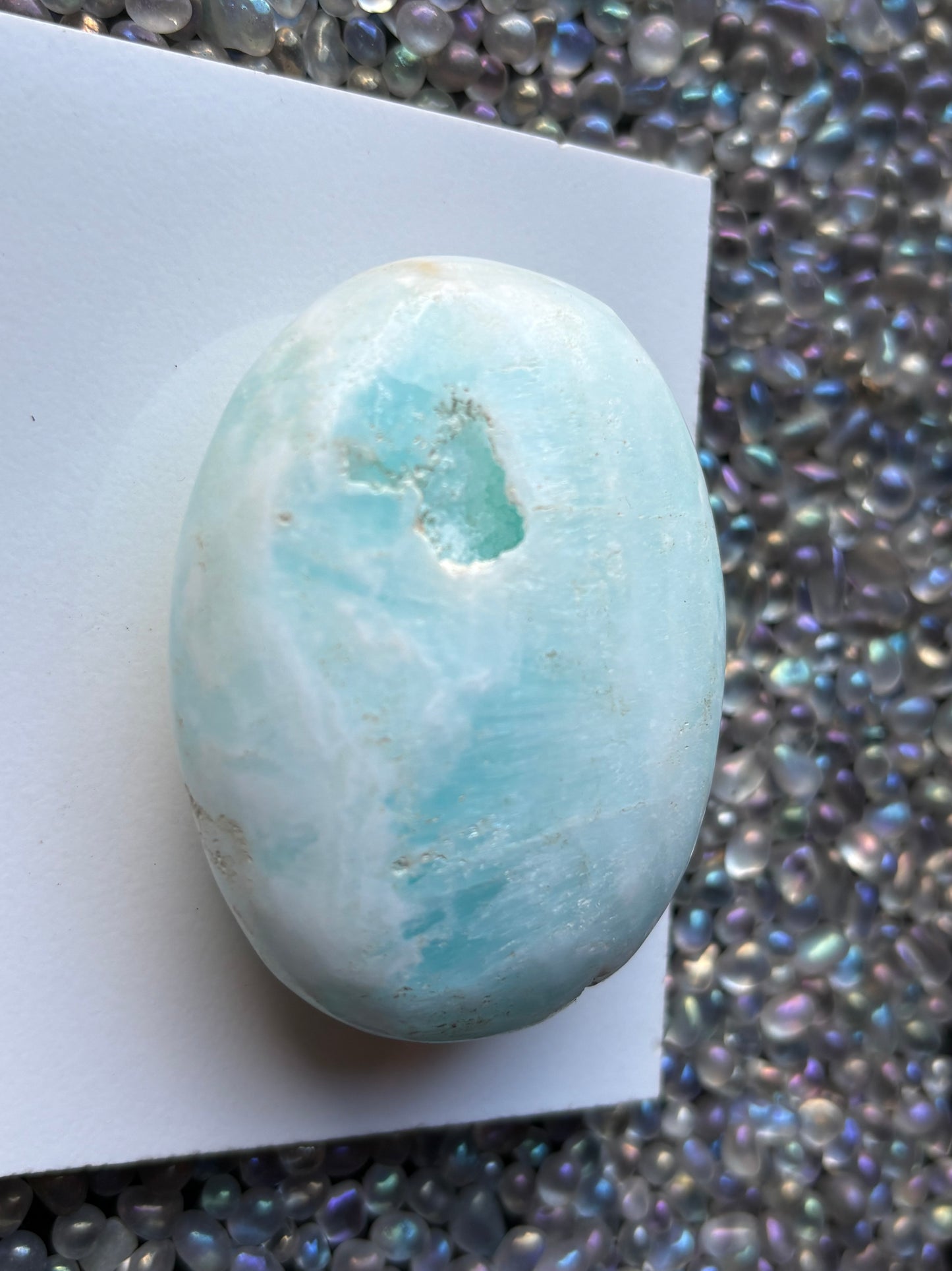 Caribbean Calcite Aragonite Crystal Gemstone Palm Stone - Medium (4)