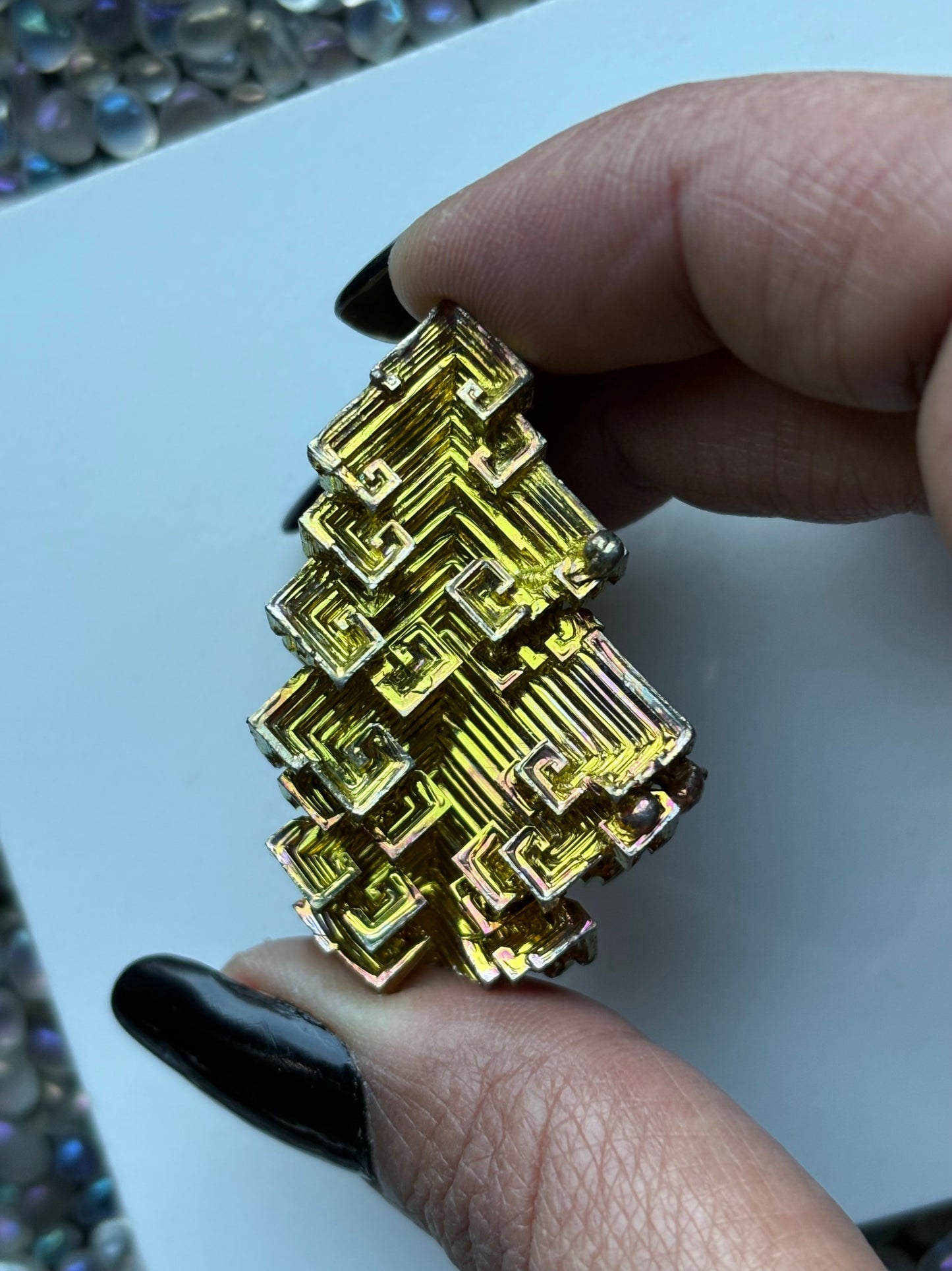 Gold Bismuth Crystal Specimen Metal Art G3