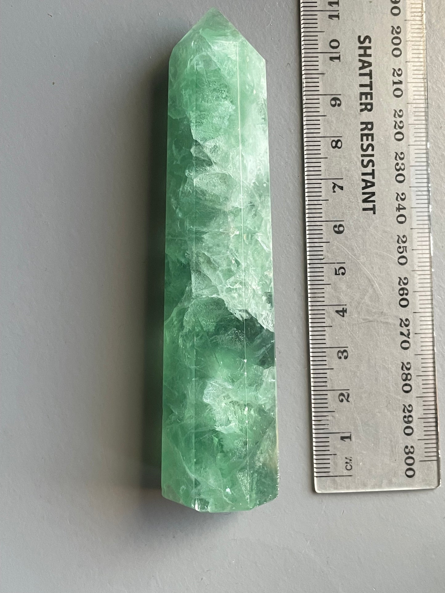 Green Fluorite Gemstone Crystal Tower Point - (5)