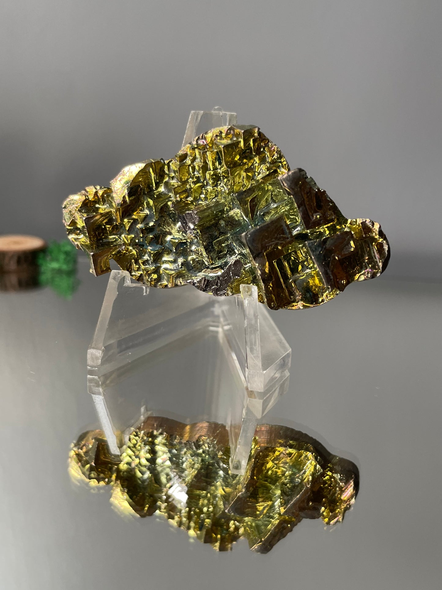 Gold Bismuth Crystal Cloud Cut Out Metal Art