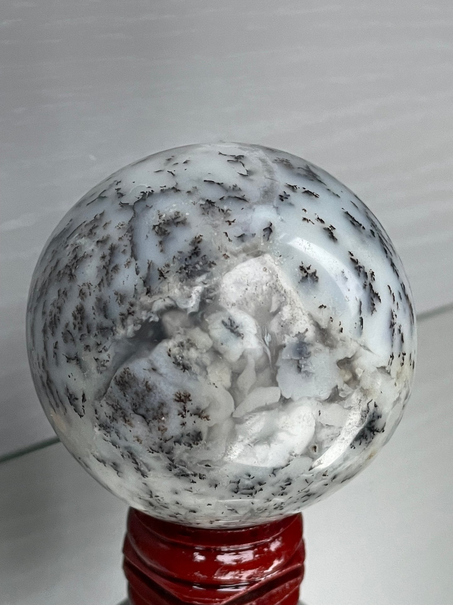 Dendritic Opal Agate Crystal Gemstone Sphere