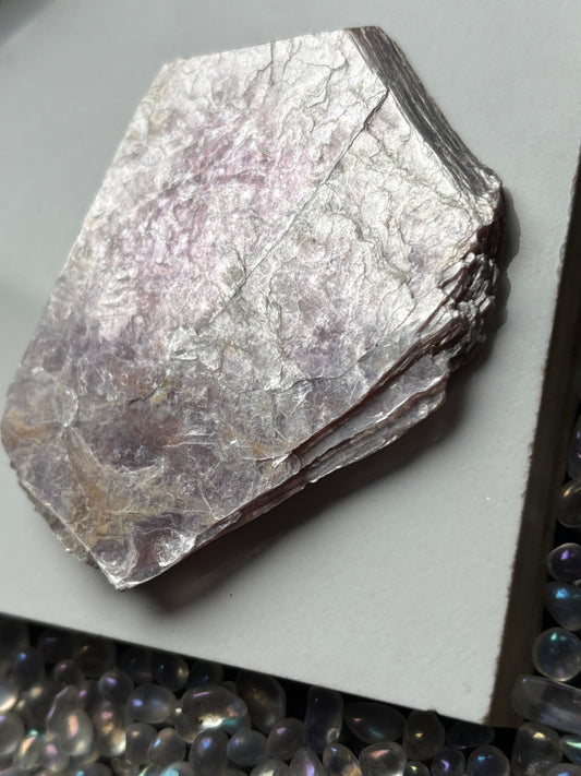 Lepidolite Slice Rough Gemstone Crystal - Large