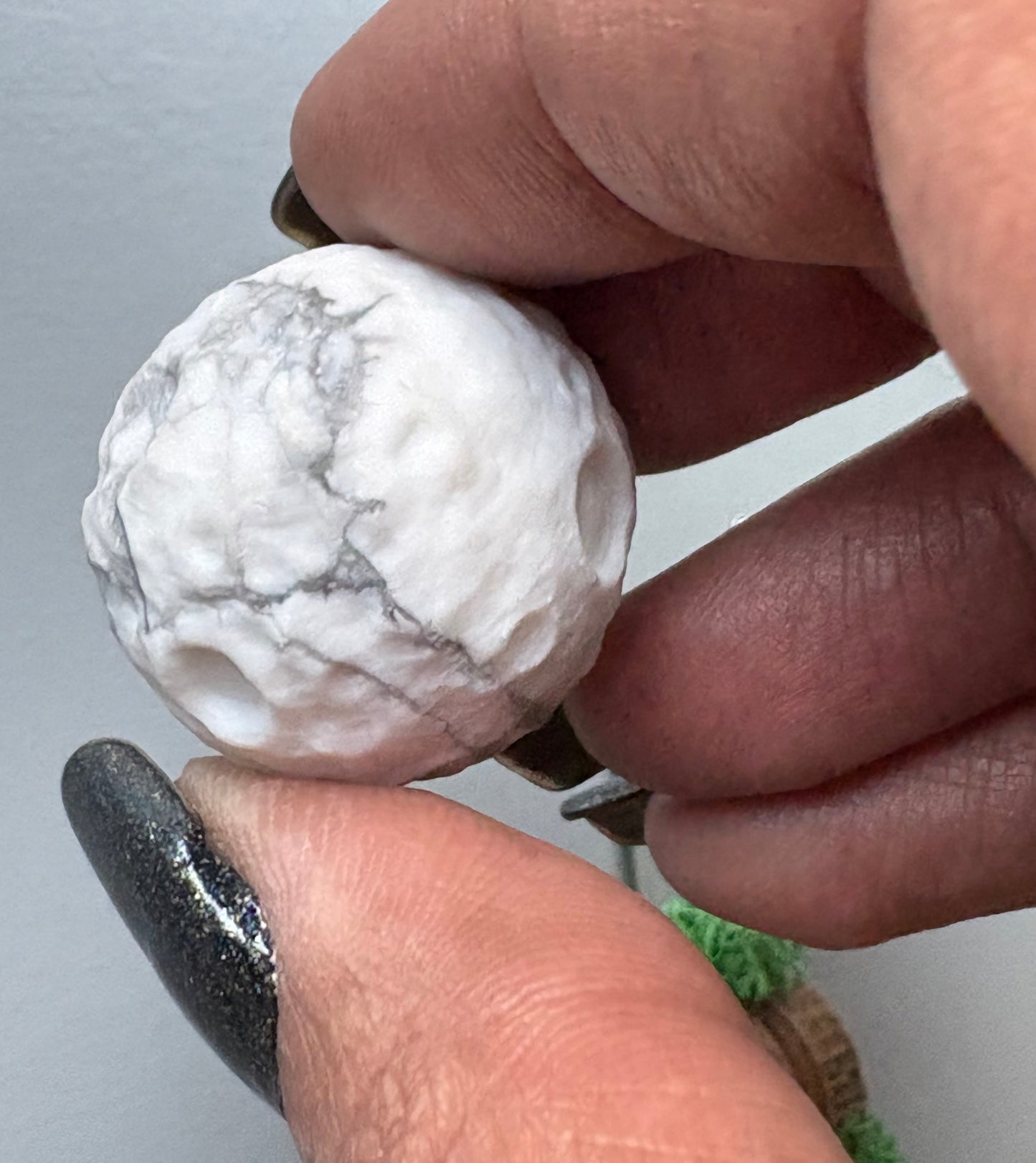 Howlite Crystal Gemstone Mini Full Moon Carving