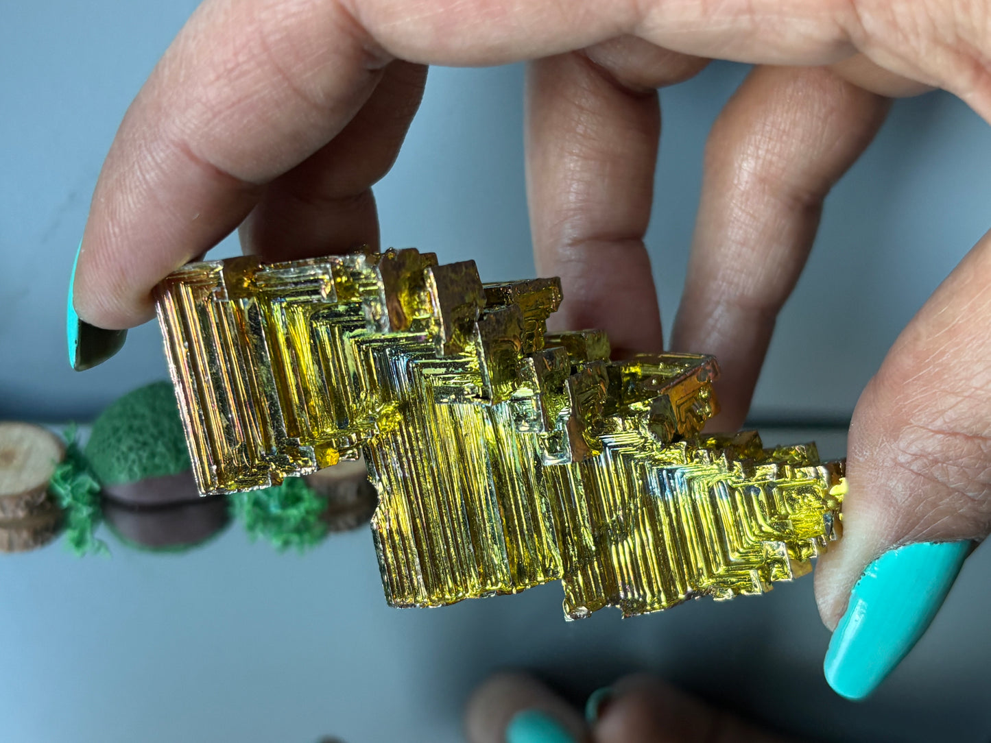 Gold Bismuth Crystal Specimen Metal Art XL