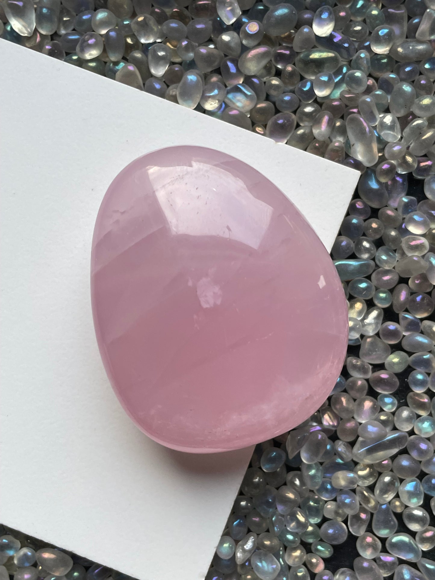 Star Rose Quartz Crystal Gemstone - Palm Stone - (2)