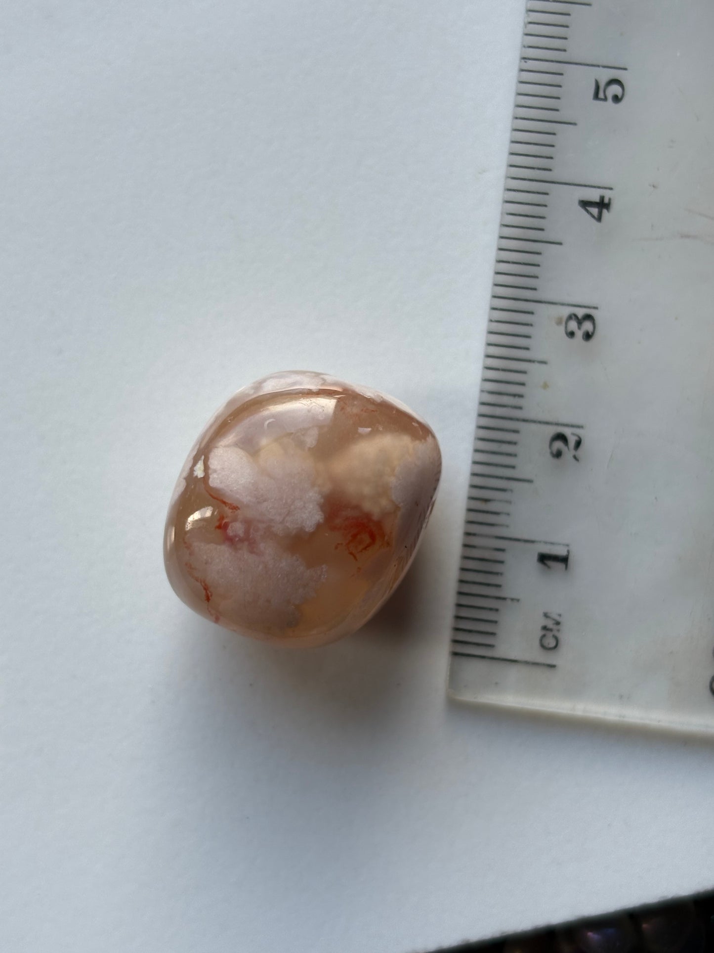 Flower Cherry Blossom Agate Gemstone Crystal Set - Mini Mushroom Tumbled Stone & Heart