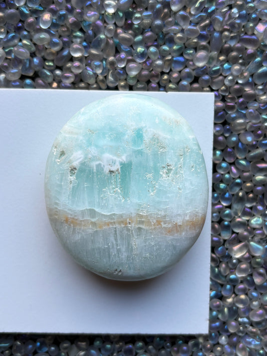 Caribbean Calcite Aragonite Crystal Gemstone Palm Stone - Medium (3)