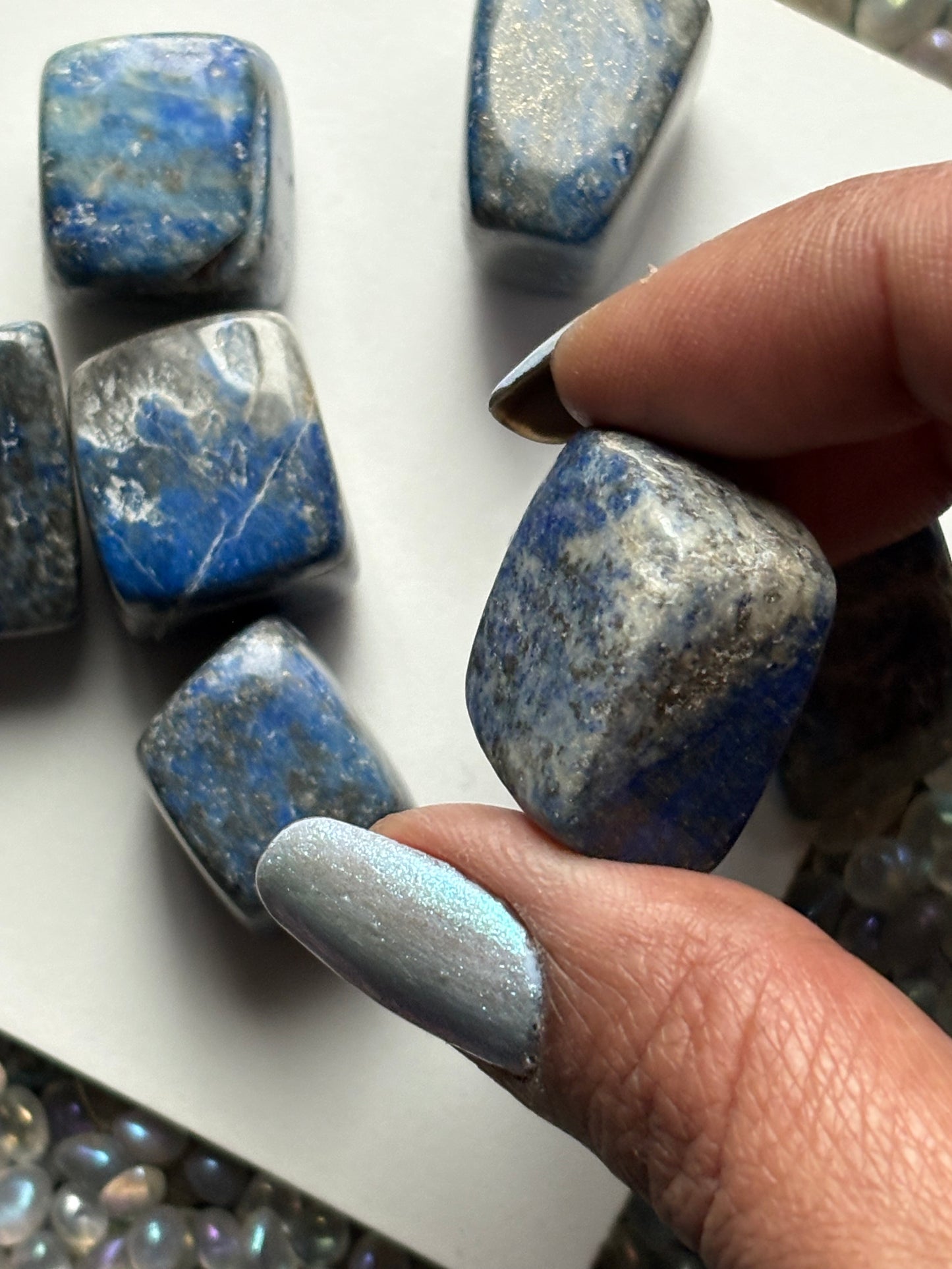 Lapis Lazuli Gemstone Crystal Tumbled Cube