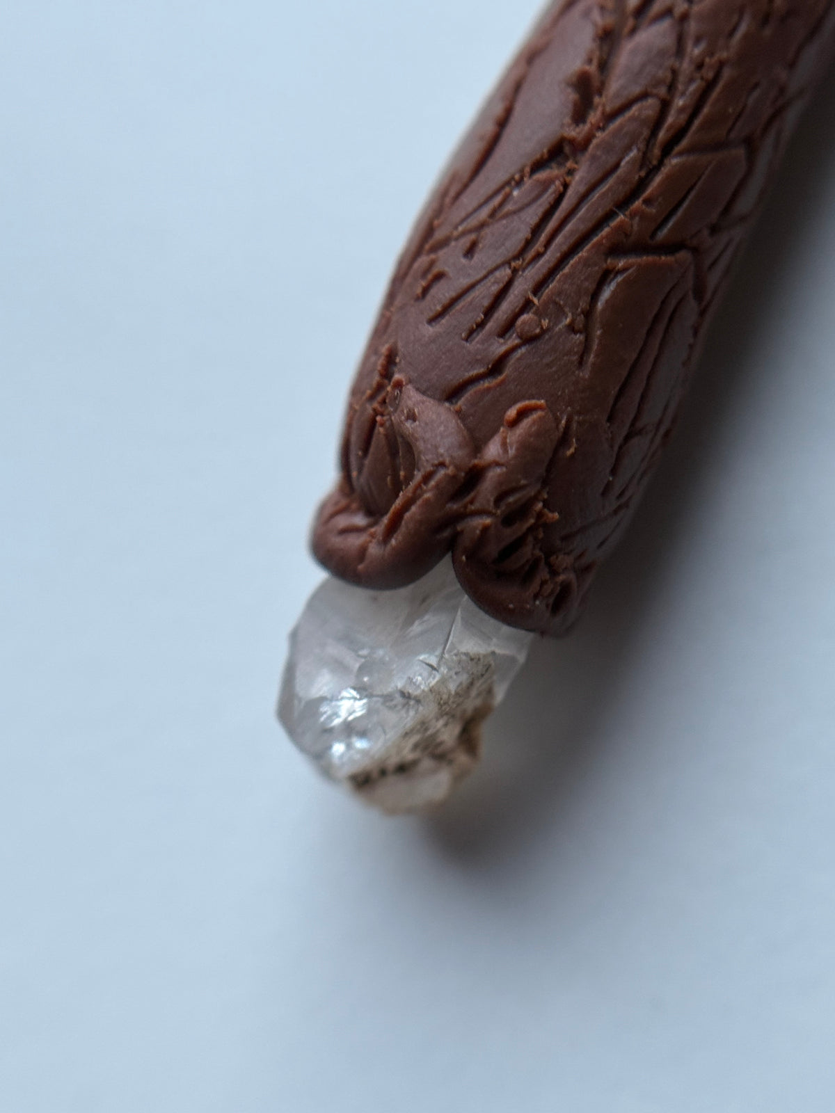 Scottish Quartz Crystal Gemstone Clay Wooden Wand Necklace (6)