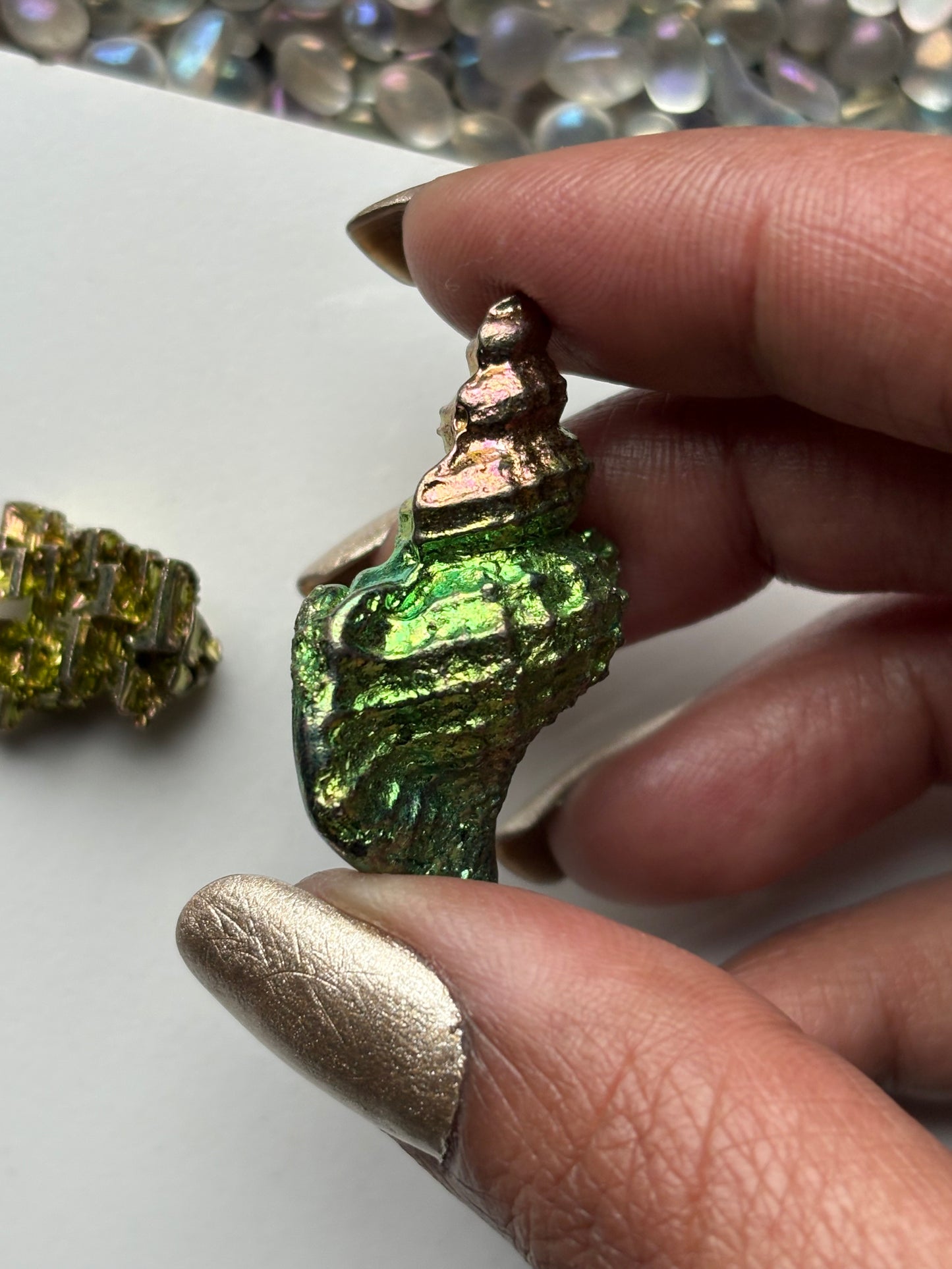 Bismuth Tulip Sea Shell Sculpture & Mini Crystal Gift Set