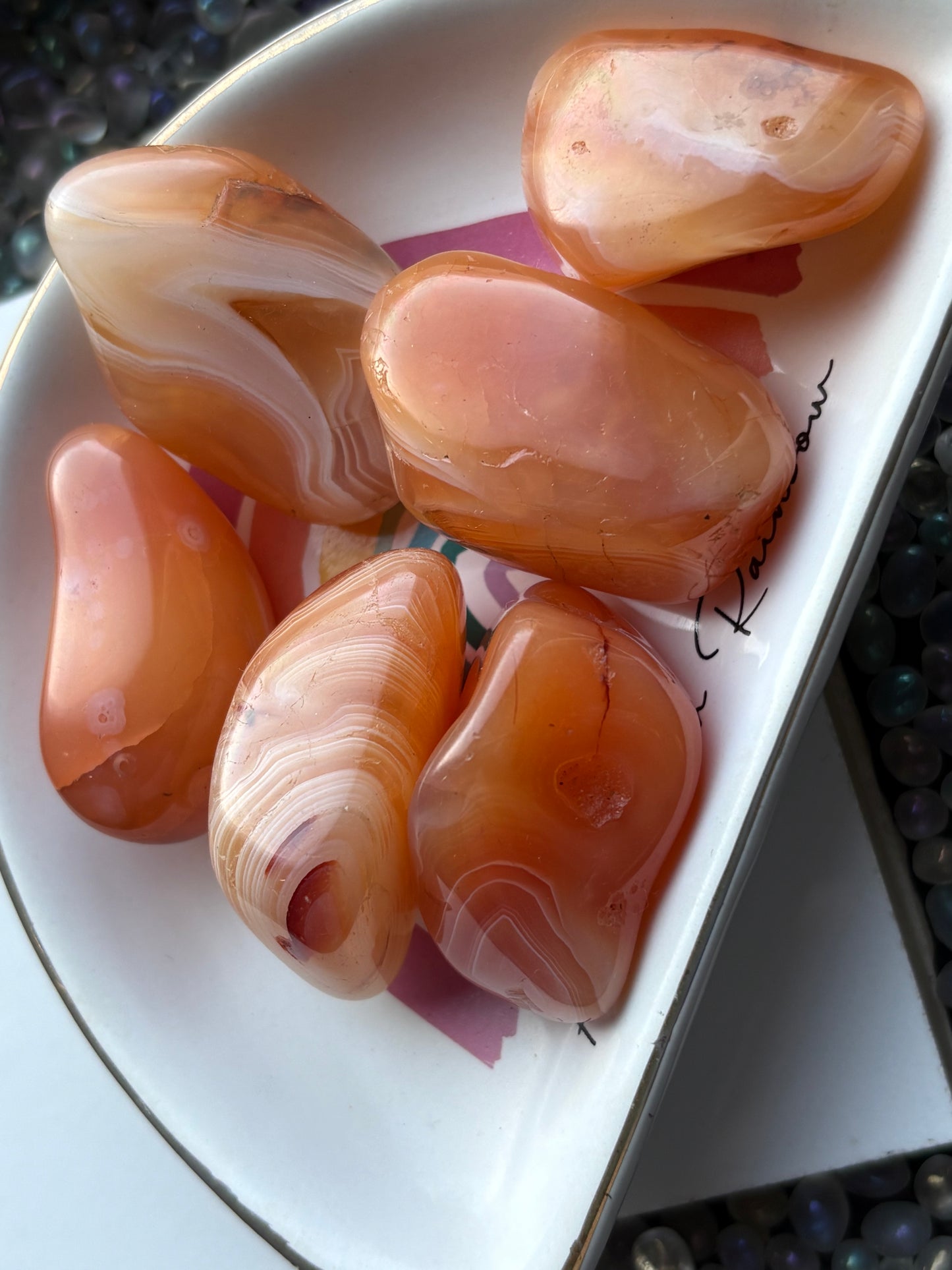 Orange Botswana Agate Tumbled Gemstone Crystal - Large
