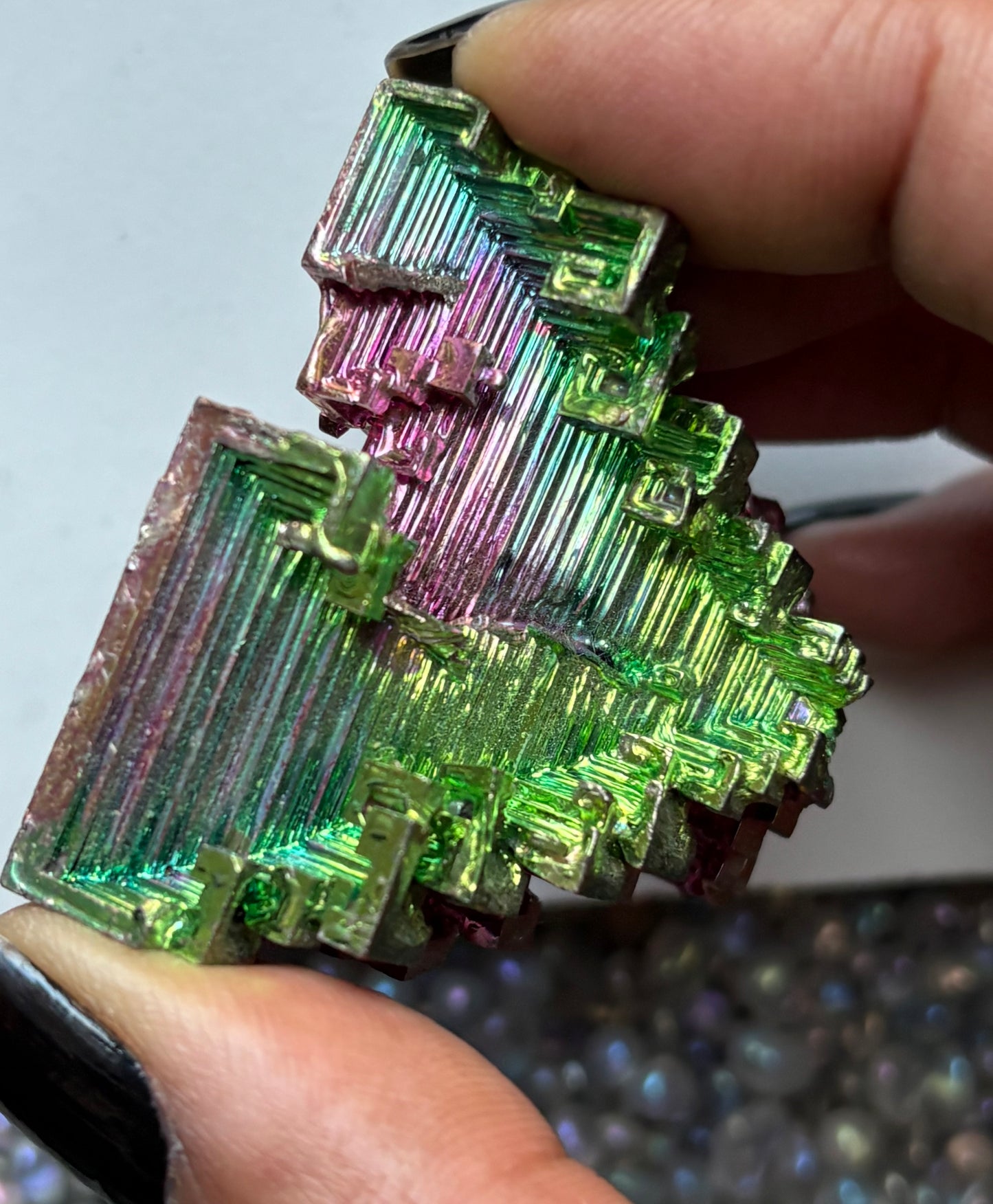 Watermelon Bismuth Specimen Crystal Metal Art - Large