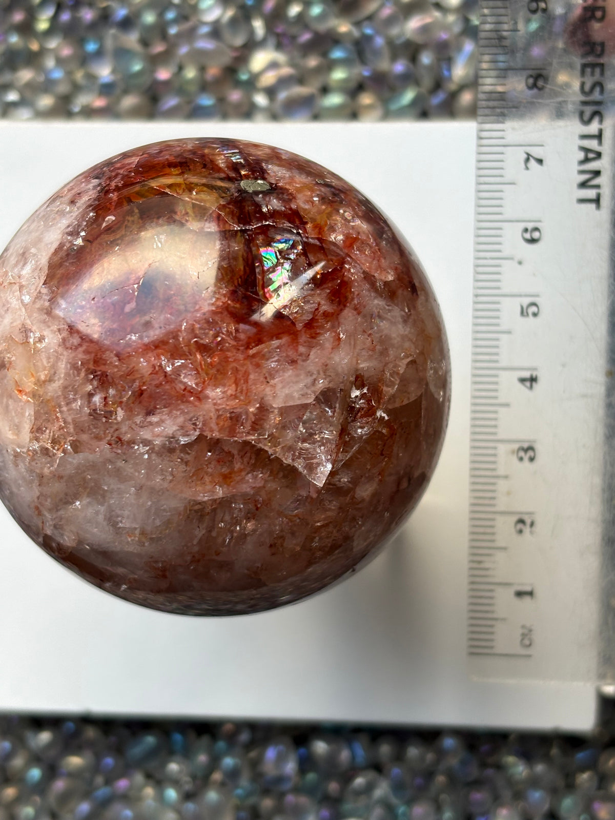 Fire Hematoid Quartz - Crystal Gemstone Sphere - L (2)