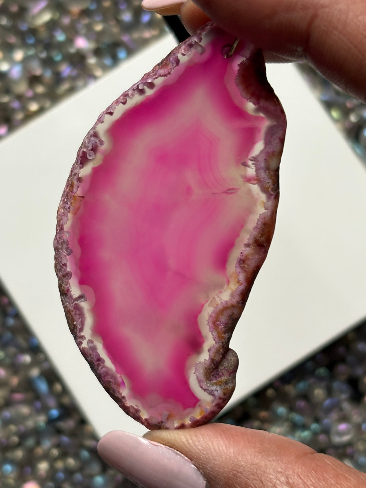 Agate Crystal Gemstone Slice Wall Tree Hanging (2)