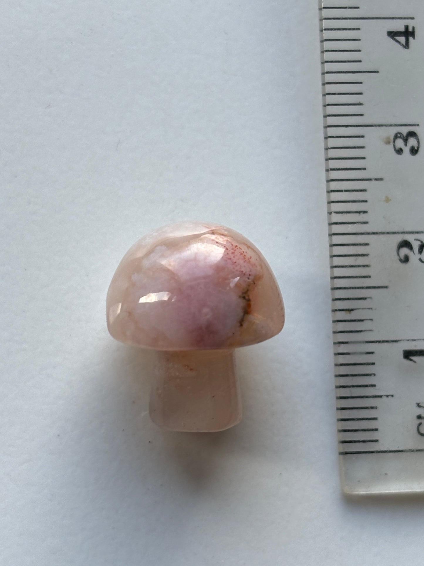 Flower Cherry Blossom Agate Gemstone Crystal Set - Mini Mushroom Tumbled Stone & Heart