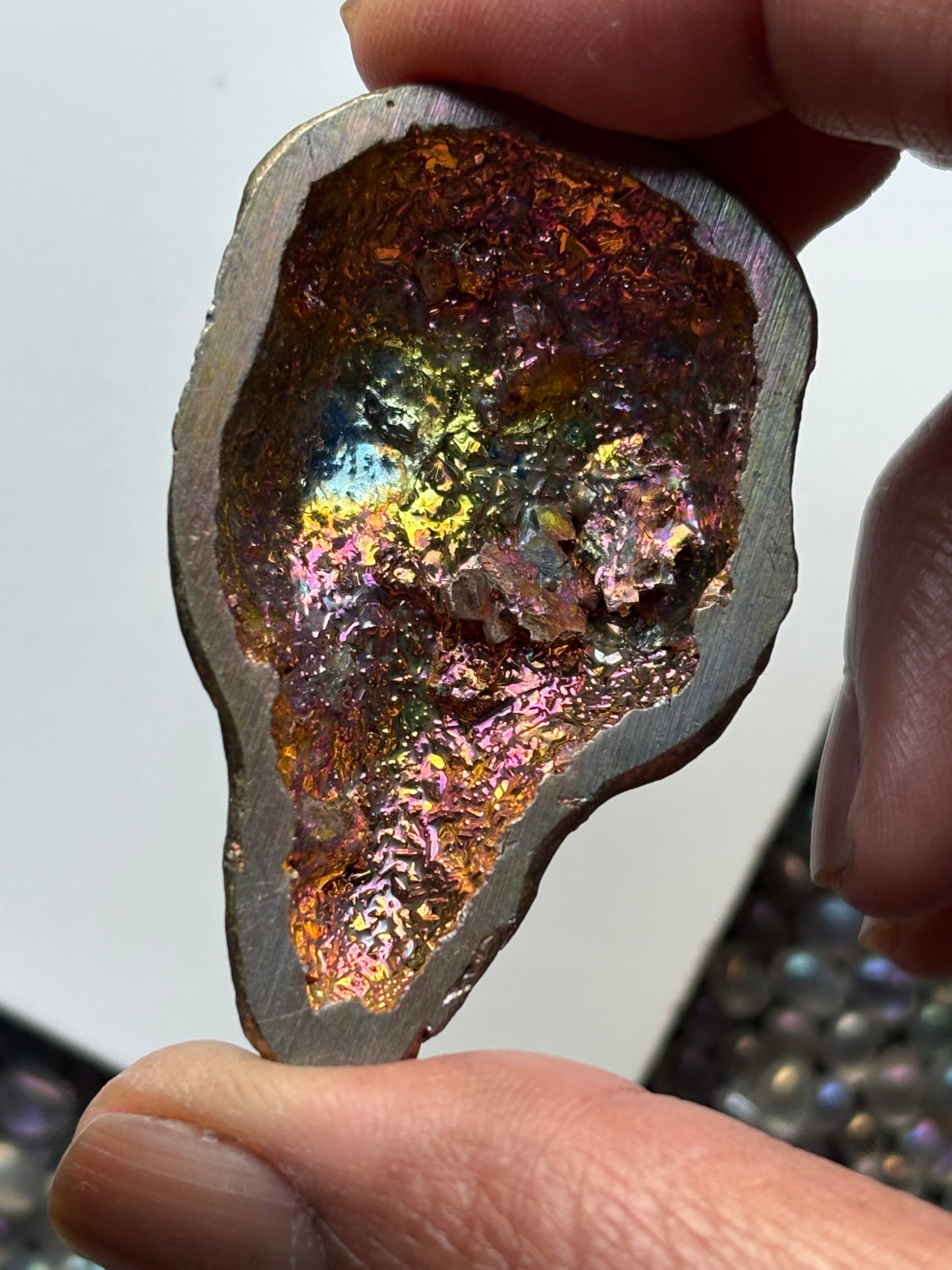 Gold Bismuth Crystal Alien Metal Art Sculpture