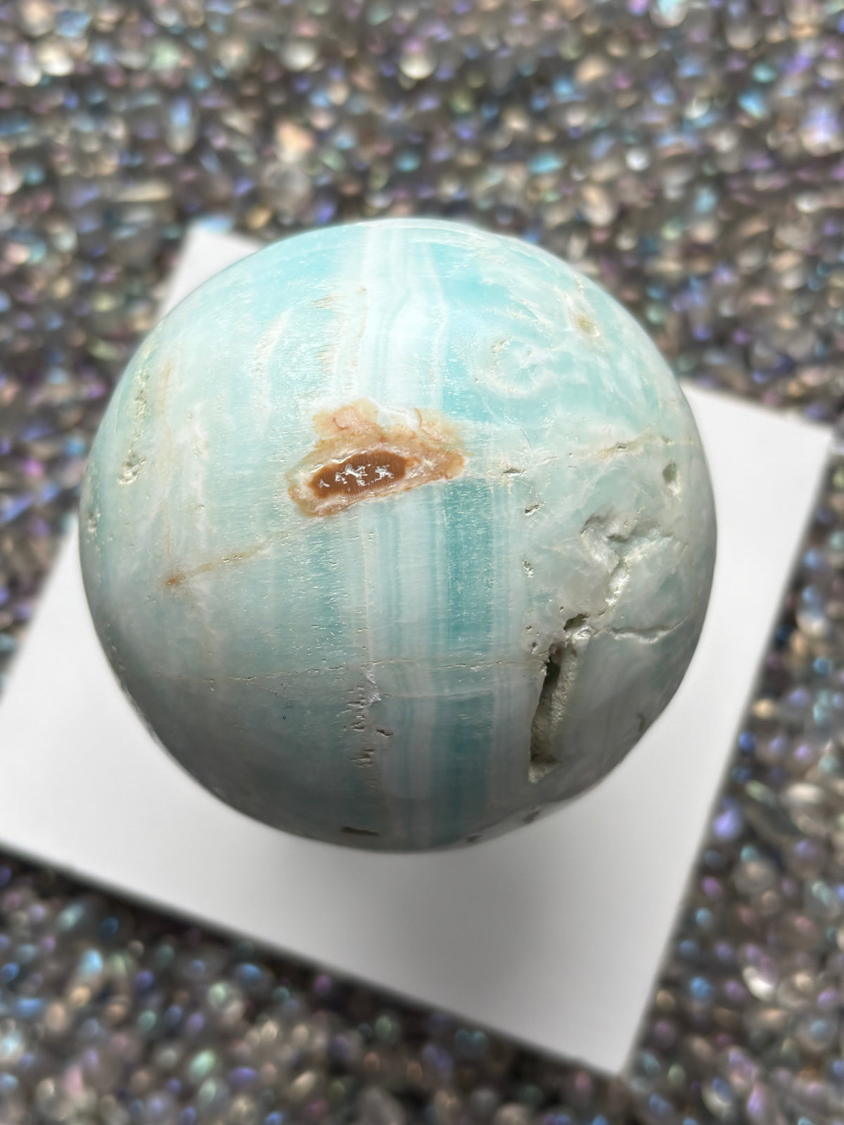 Caribbean Calcite Aragonite Crystal Gemstone Sphere (3)