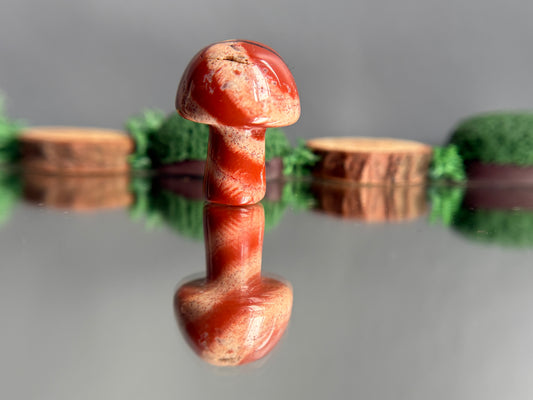 Red Jasper Crystal Gemstone Mushroom Carving Mini (3)