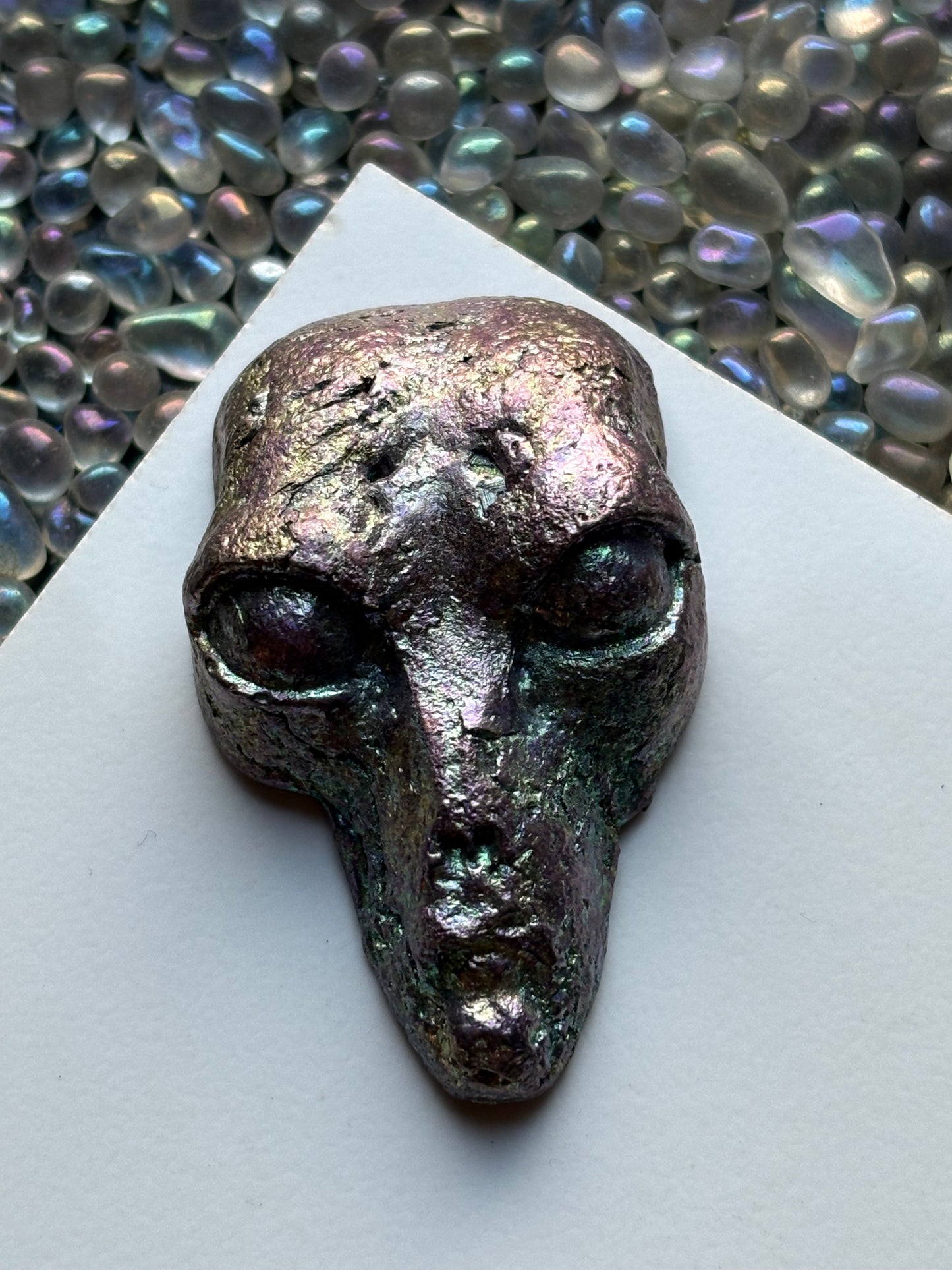 Purple Bismuth Crystal Alien Metal Art Sculpture