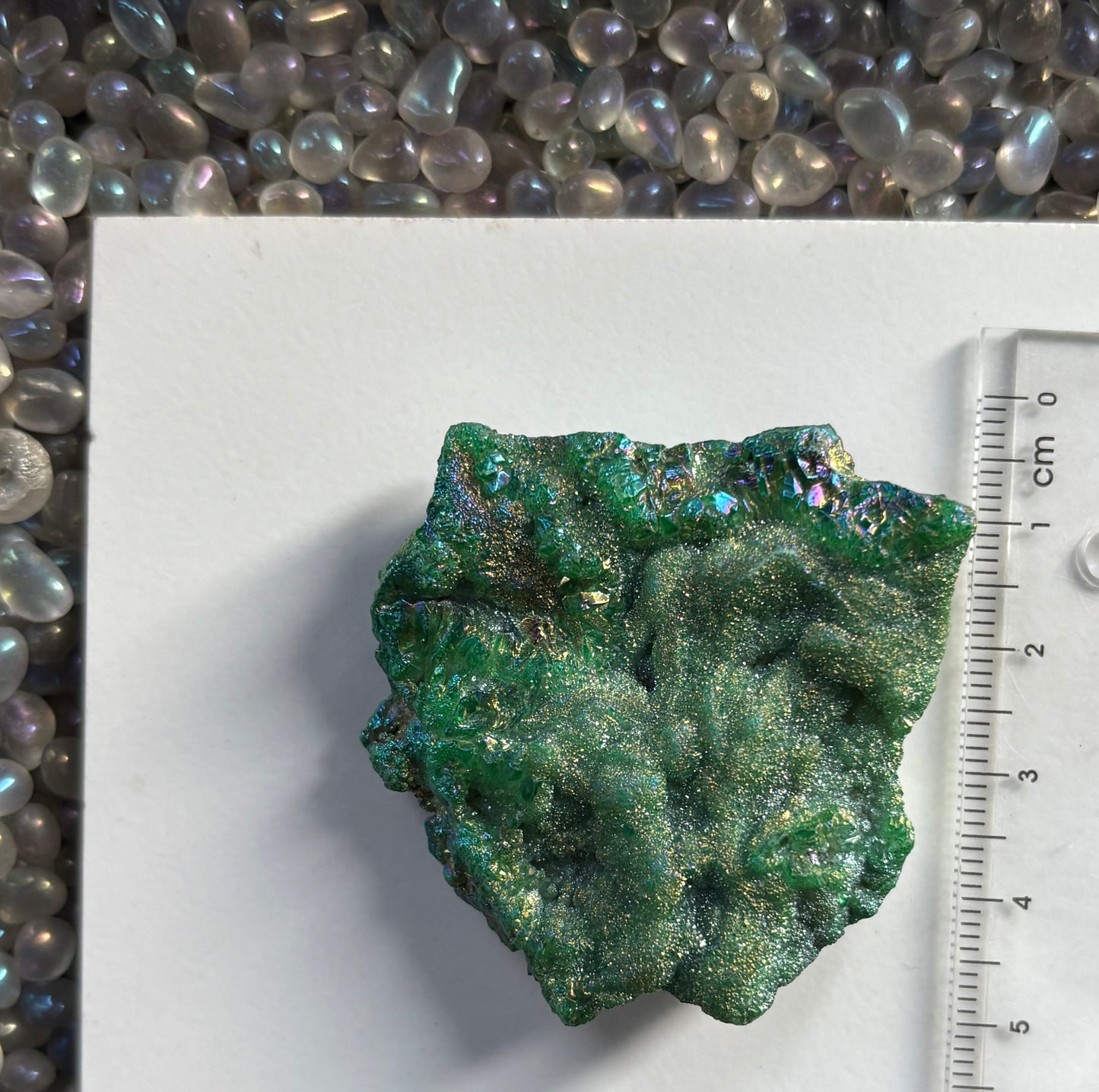Green Aura Druzy Chalcedony Crystal Gemstone - Galaxy Slice - no 6