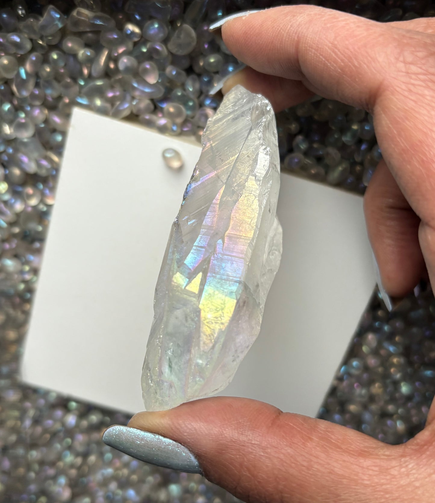 Angel Opal Aura Quartz Rough Gemstone Crystal Unicorn Tear - Large