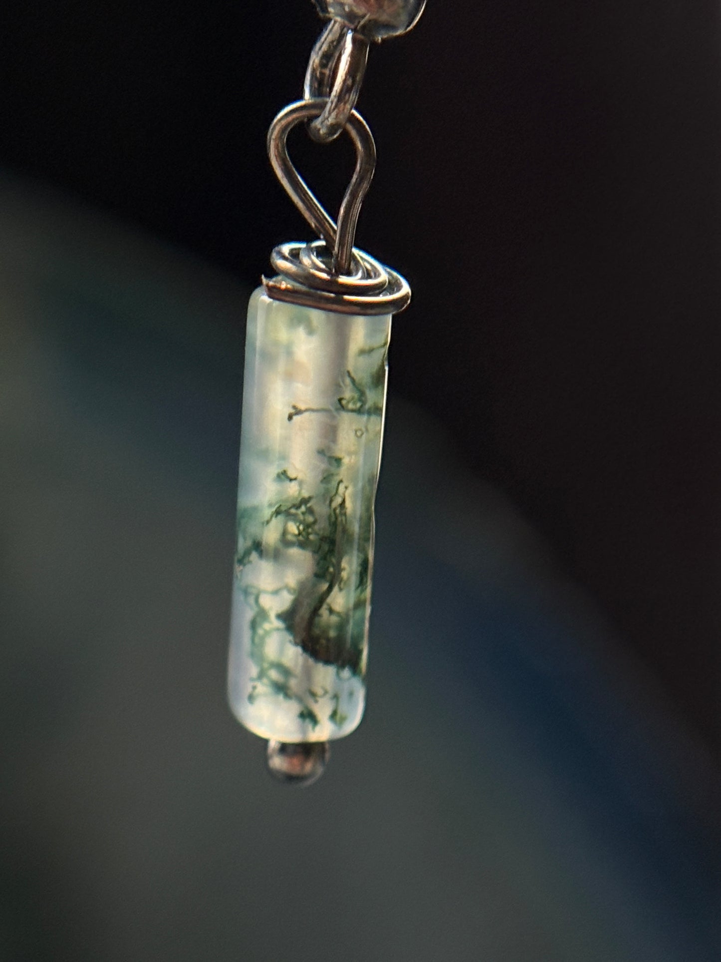Moss Agate Crystal Gemstone Earrings