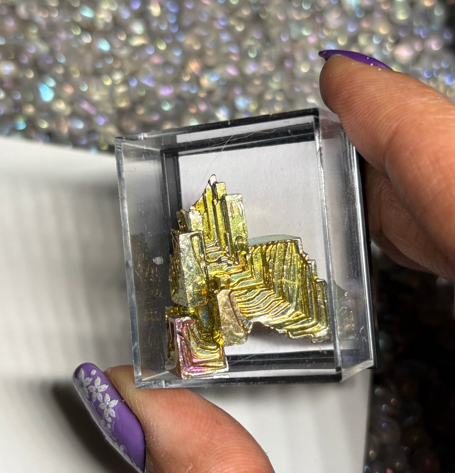 Gold Bismuth Mini Crystal Specimen Metal Art G2
