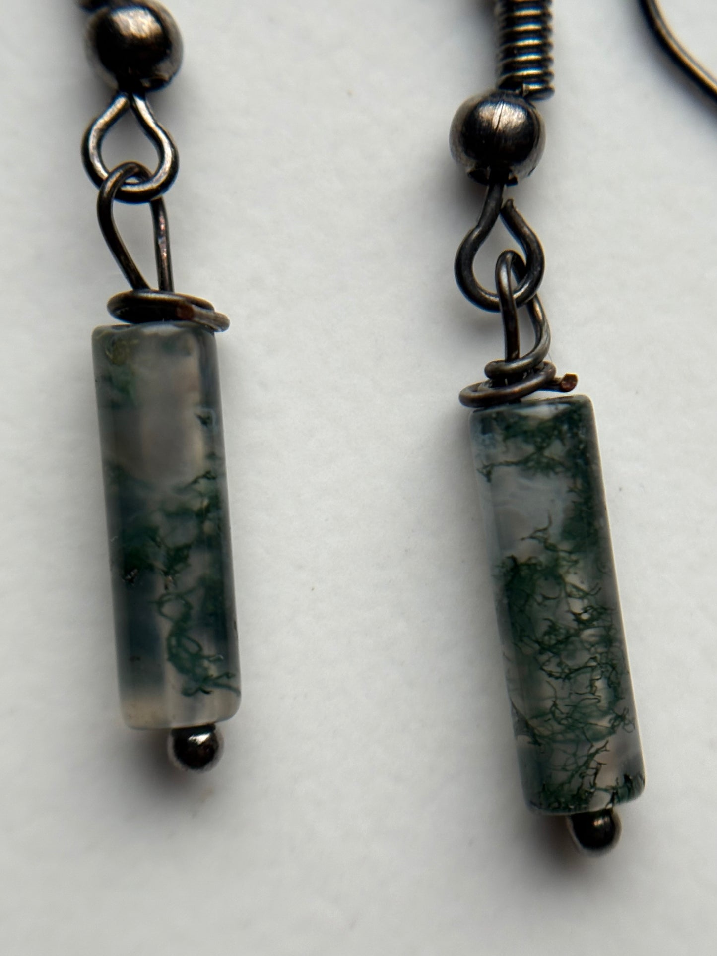 Moss Agate Crystal Gemstone Earrings
