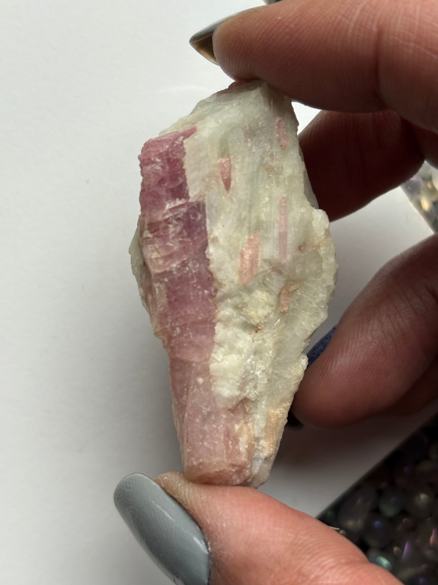 Pink Tourmaline Quartz Crystal Gemstone Rough Specimen (C)