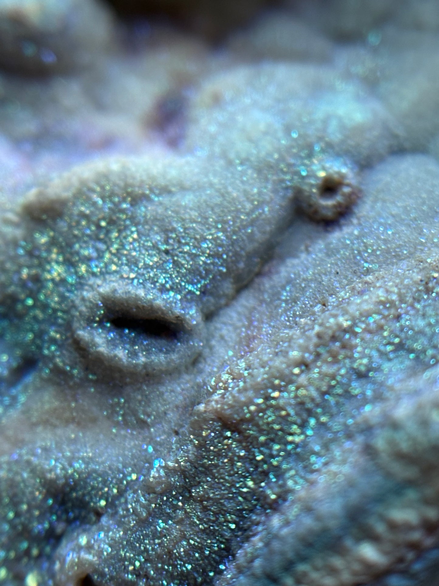 Blue Aura Druzy Chalcedony Crystal Gemstone Galaxy Slice (1)