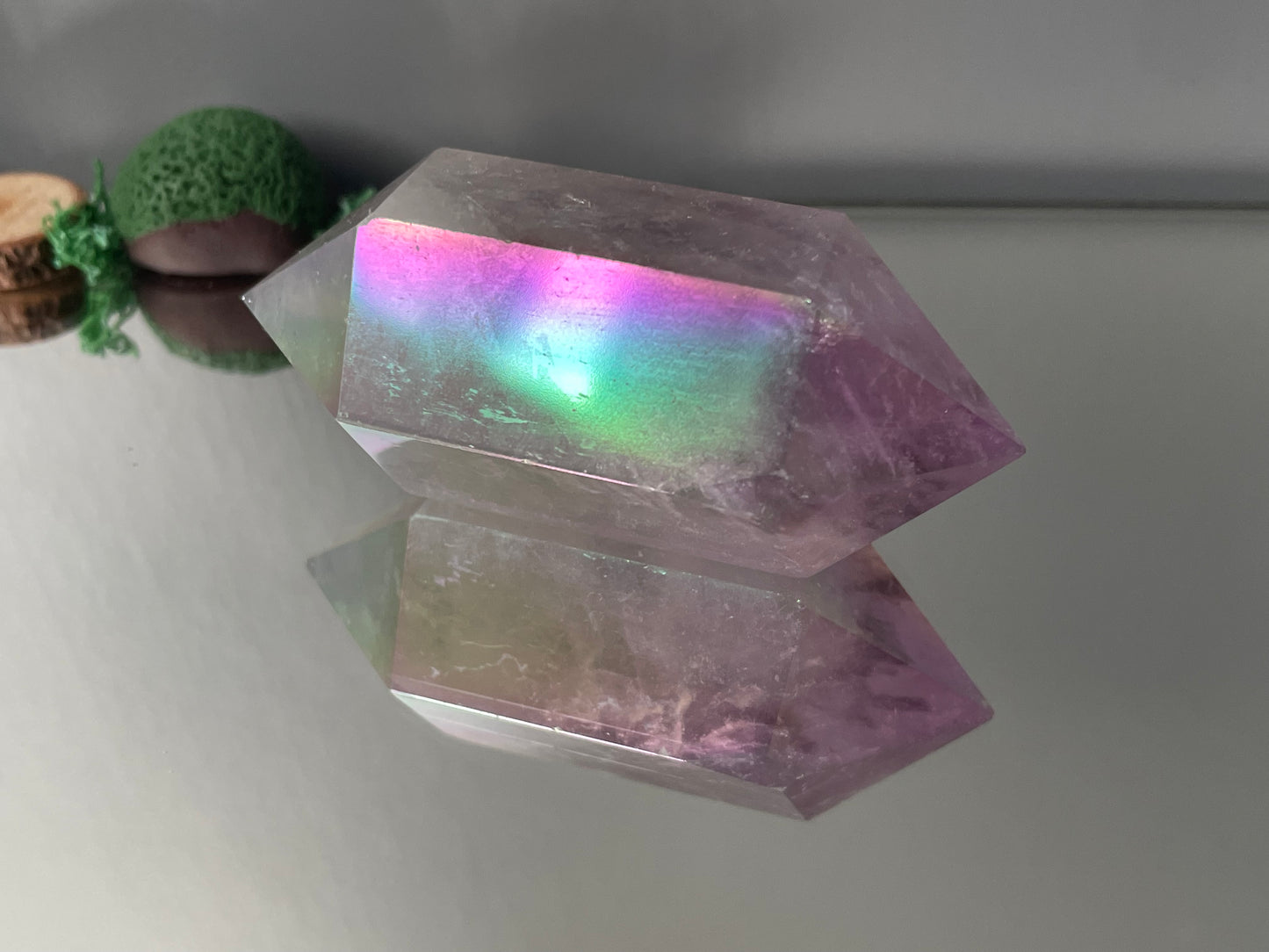 Amethyst Aura Gemstone Crystal Double Terminated Point (1)