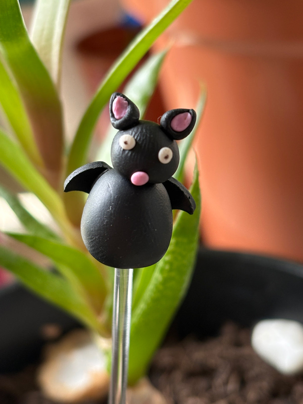 Catbat Clay Art Plant Pot Buddy