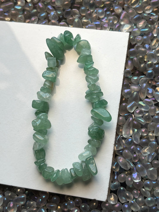 Green Aventurine Rough Crystal Gemstone Stretch Bracelet