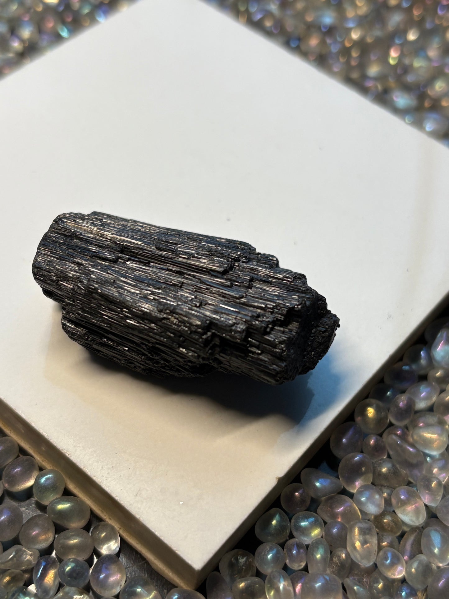 Black Tourmaline Rough Gemstone Crystal Specimen (D)