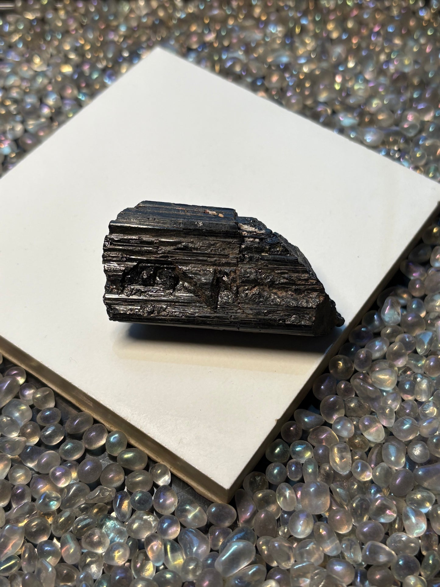 Black Tourmaline Rough Gemstone Crystal Specimen (B)