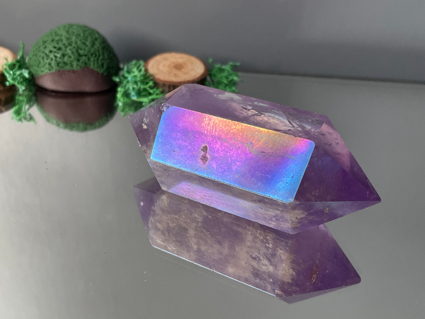 Amethyst Aura Gemstone Crystal Double Terminated Point - Small (1)