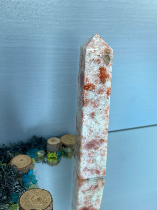 Sunstone Gemstone Crystal Obelisk Tower Point - Medium (1)