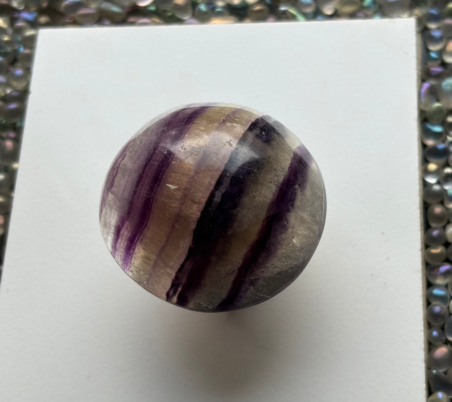 Purple Yellow Fluorite Crystal Gemstone Mushroom Carving (1)
