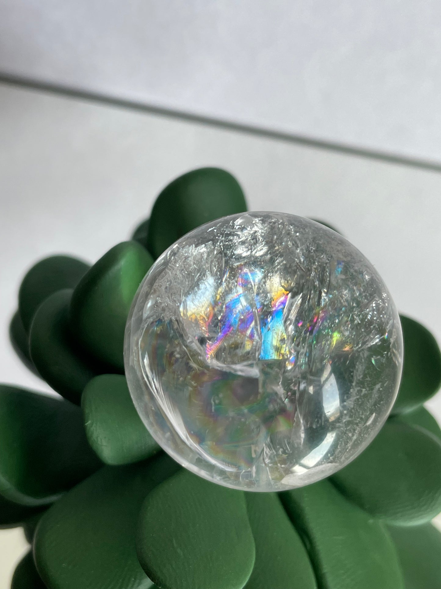 Rainbow Clear Quartz Sphere Gemstone Crystal - S1