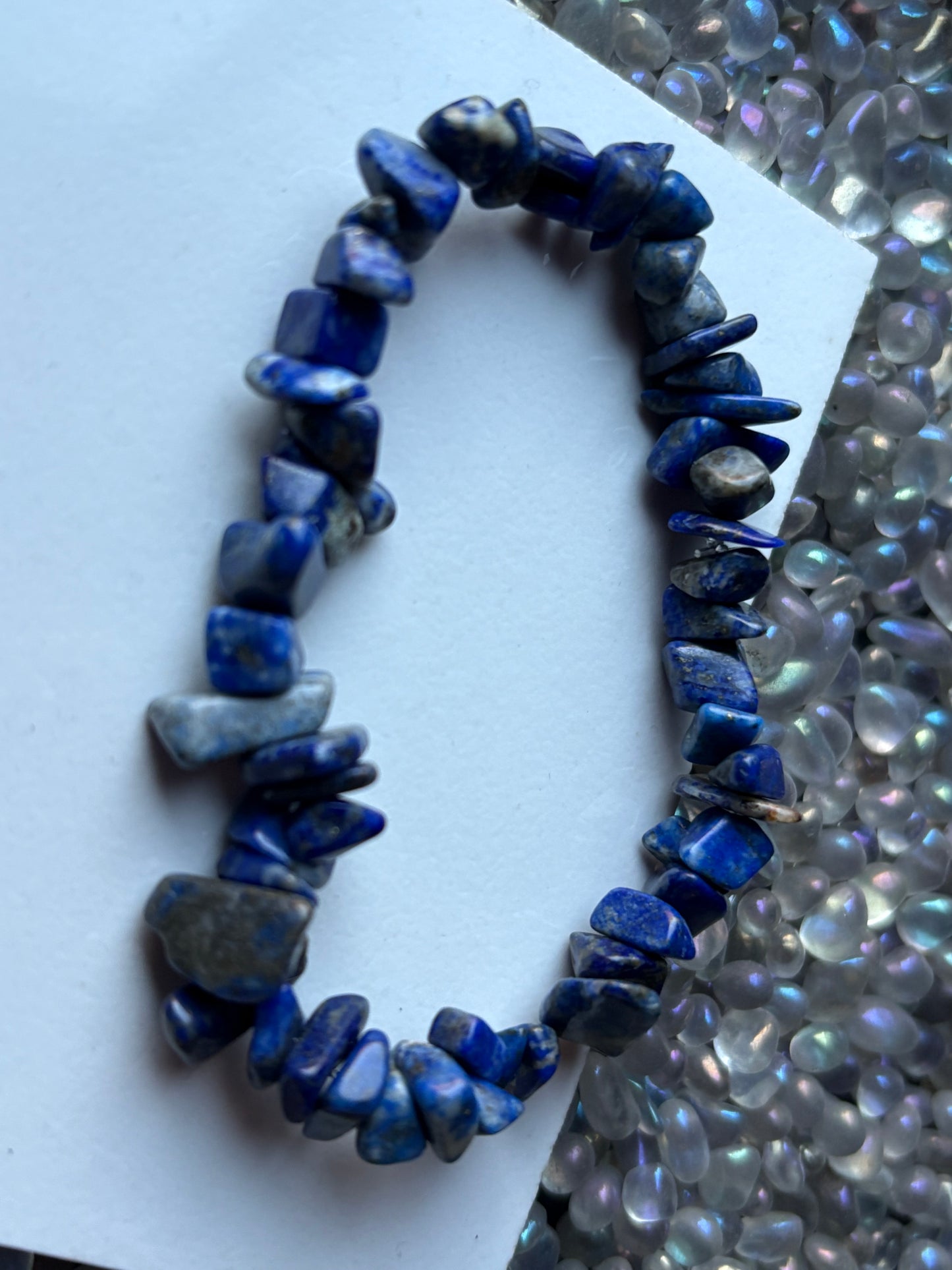 Lapis Lazuli Rough Gemstone Crystal Stretch Bracelet