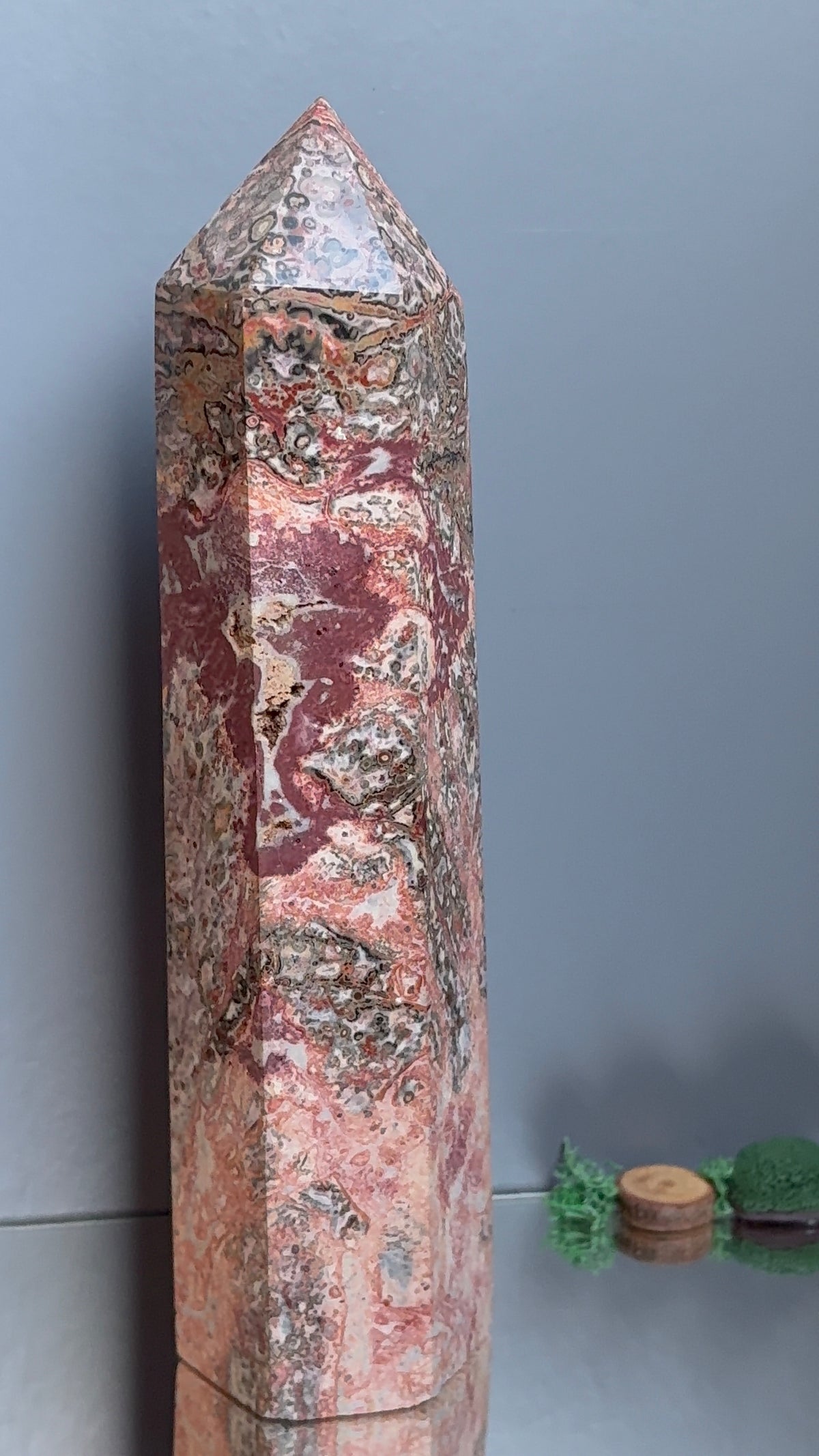 Leopard Skin Jasper Crystal Gemstone Tower Point - L2