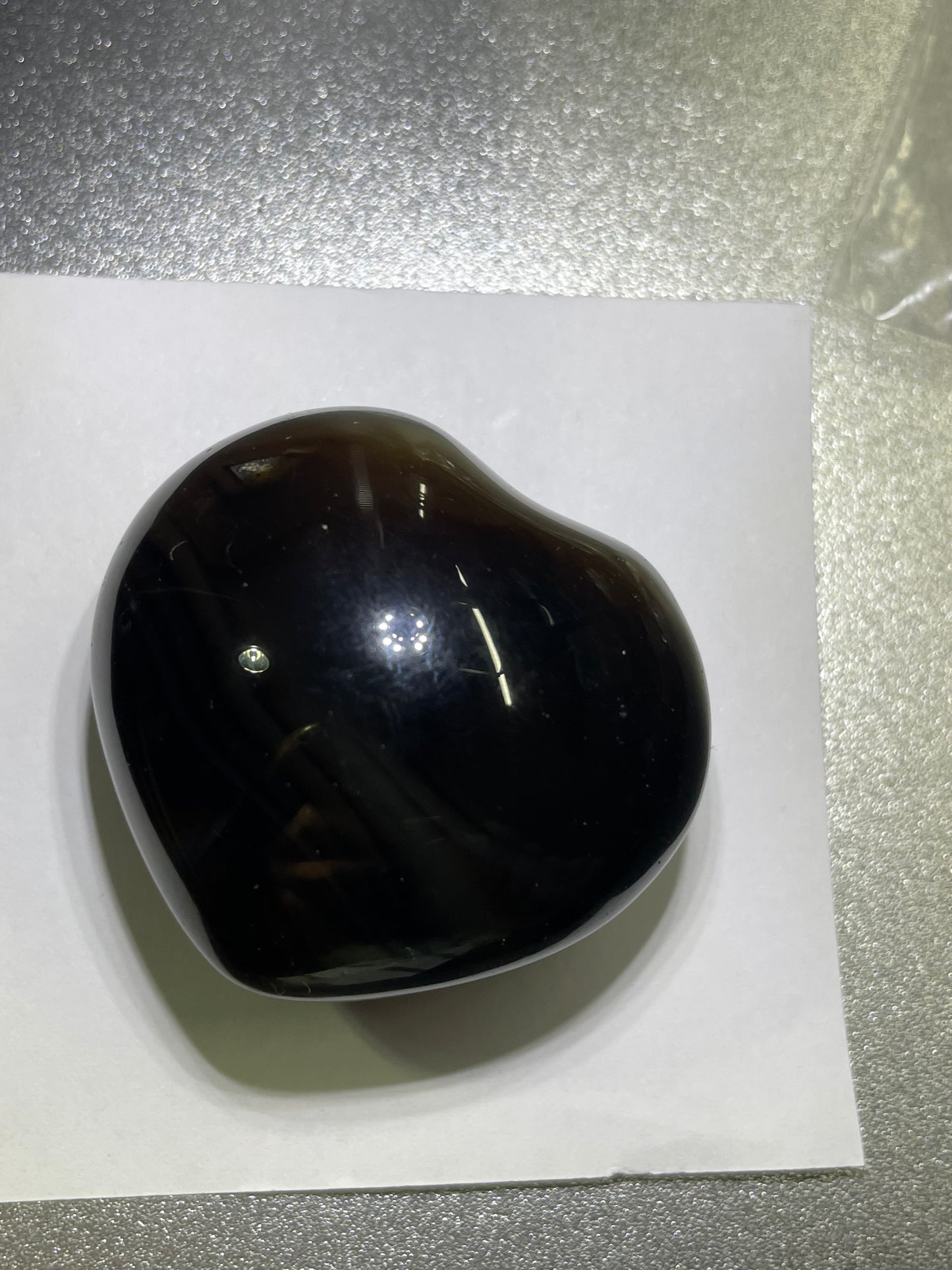 Black Agate Crystal Gemstone Heart Carving