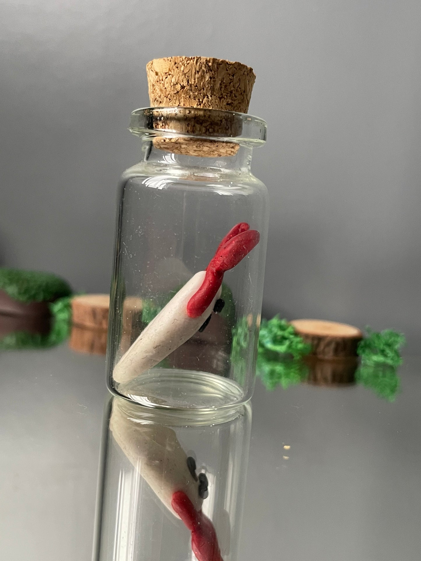 Devilish Witchy Ghost In Clay Glass Vial Art